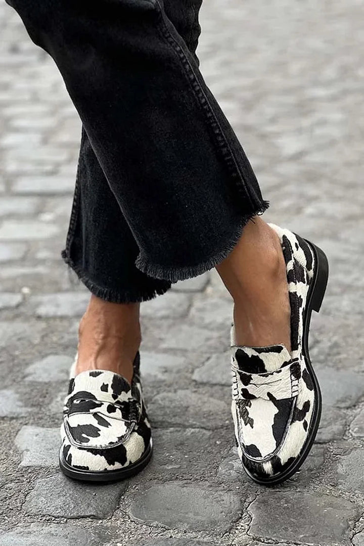 Harper Brooklyn| Cow-pattern Loafers