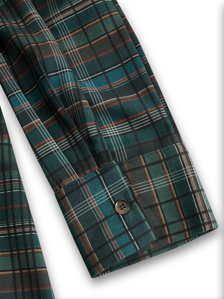 Harper Brooklyn | Plaid Lapel Single-Breasted Maxi Dress