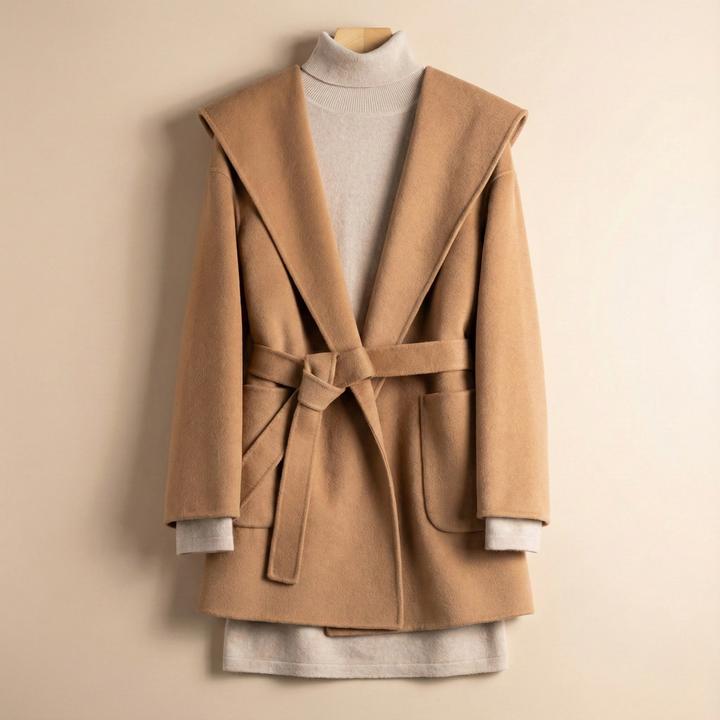 Harper Brooklyn | Long Pointed Coat in Camel Hair