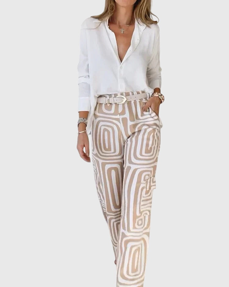 Harper Brooklyn | Pants with Blouse and Belt