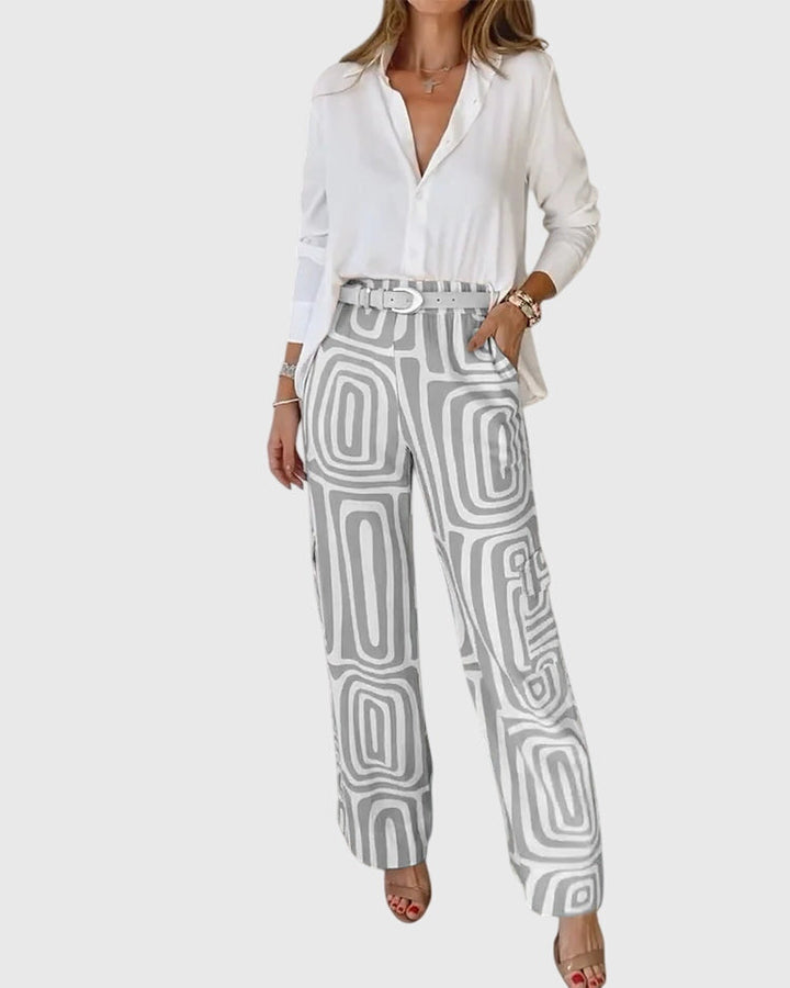 Harper Brooklyn | Pants with Blouse and Belt