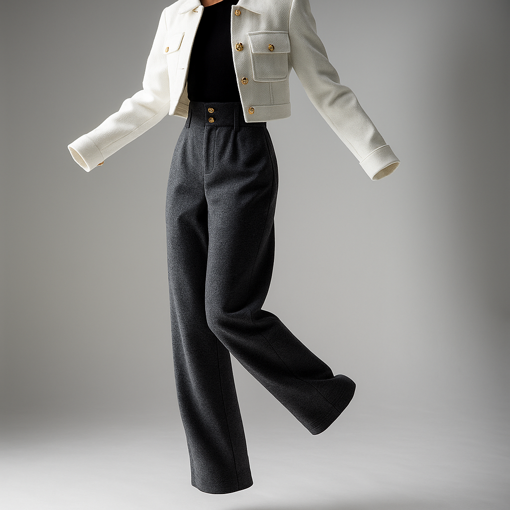 Harper Brooklyn| Wool Wide-Leg Trousers