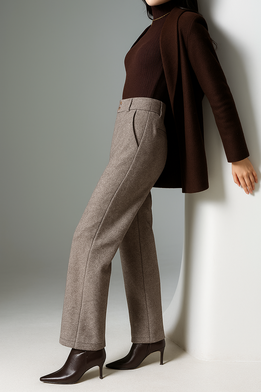 Harper Brooklyn| Wool Wide-Leg Trousers