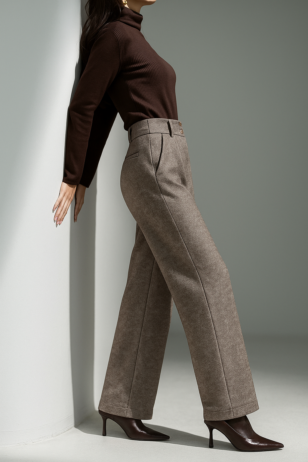 Harper Brooklyn| Wool Wide-Leg Trousers