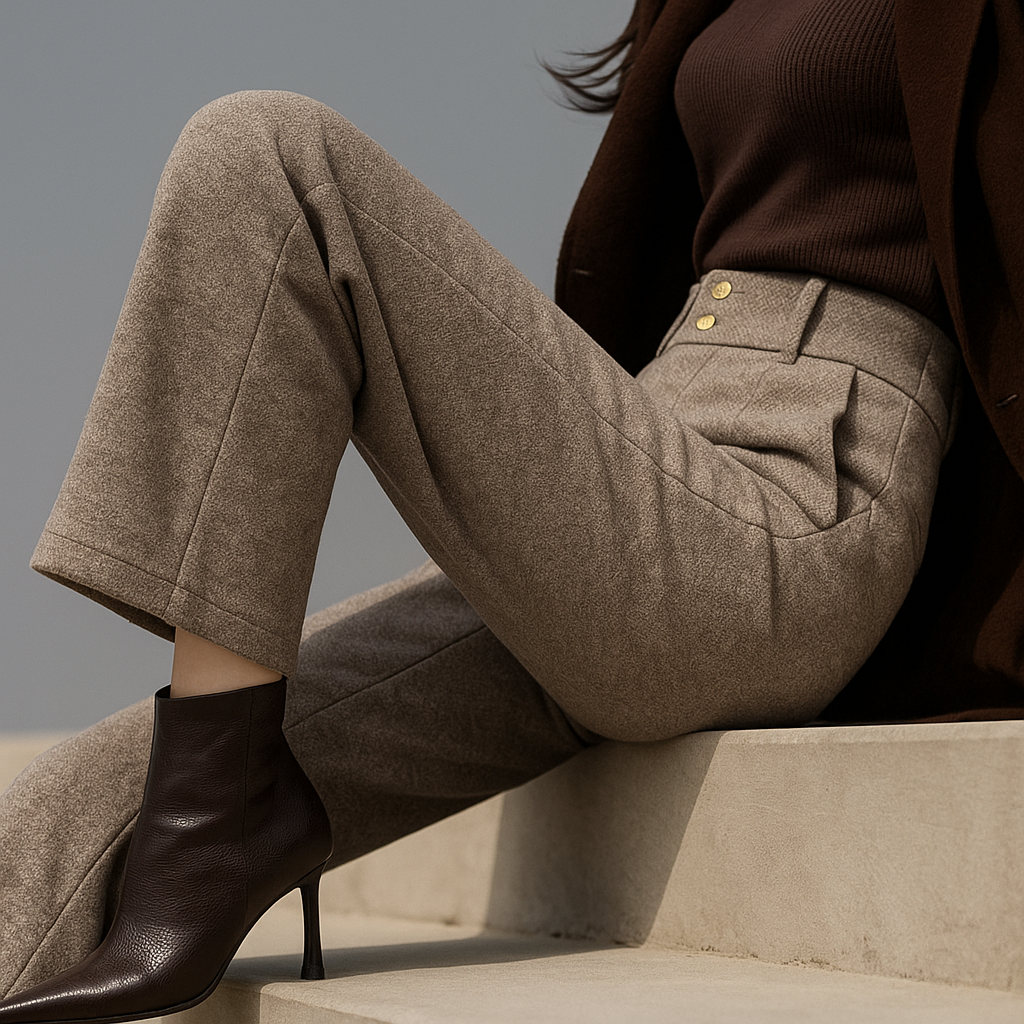 Harper Brooklyn| Wool Wide-Leg Trousers