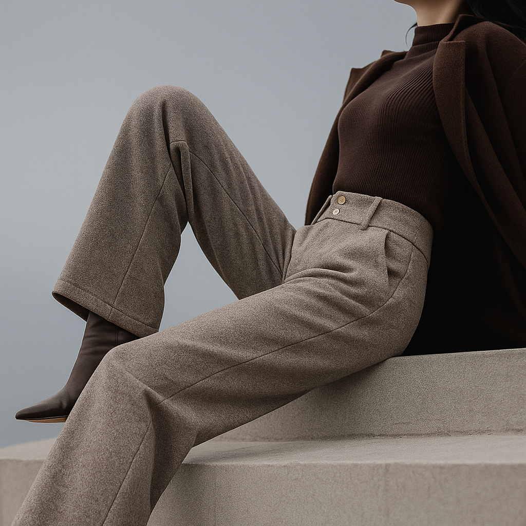 Harper Brooklyn| Wool Wide-Leg Trousers