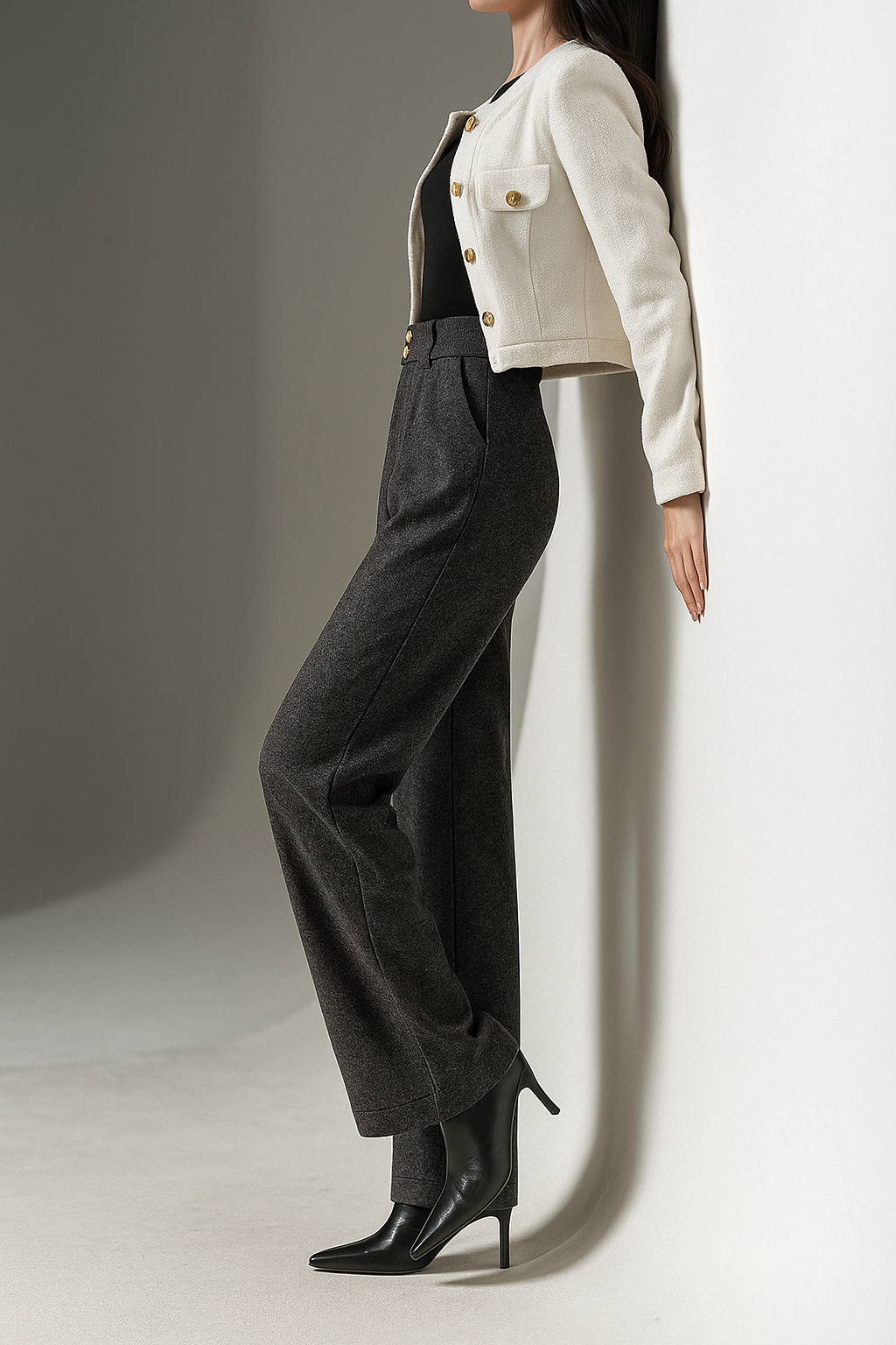 Harper Brooklyn| Wool Wide-Leg Trousers