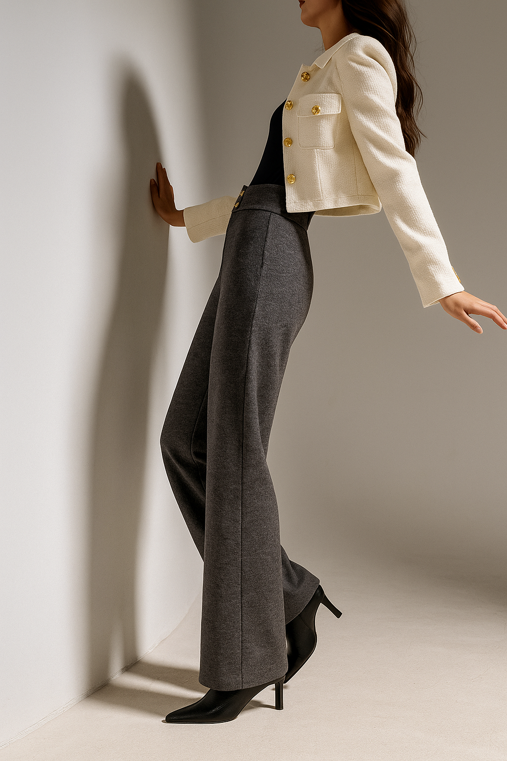 Harper Brooklyn| Wool Wide-Leg Trousers