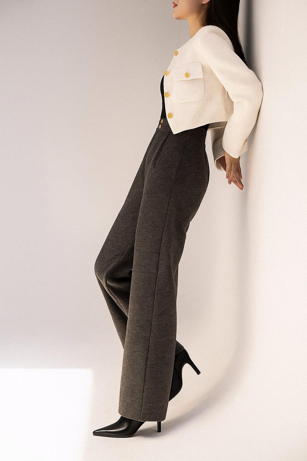 Harper Brooklyn| Wool Wide-Leg Trousers