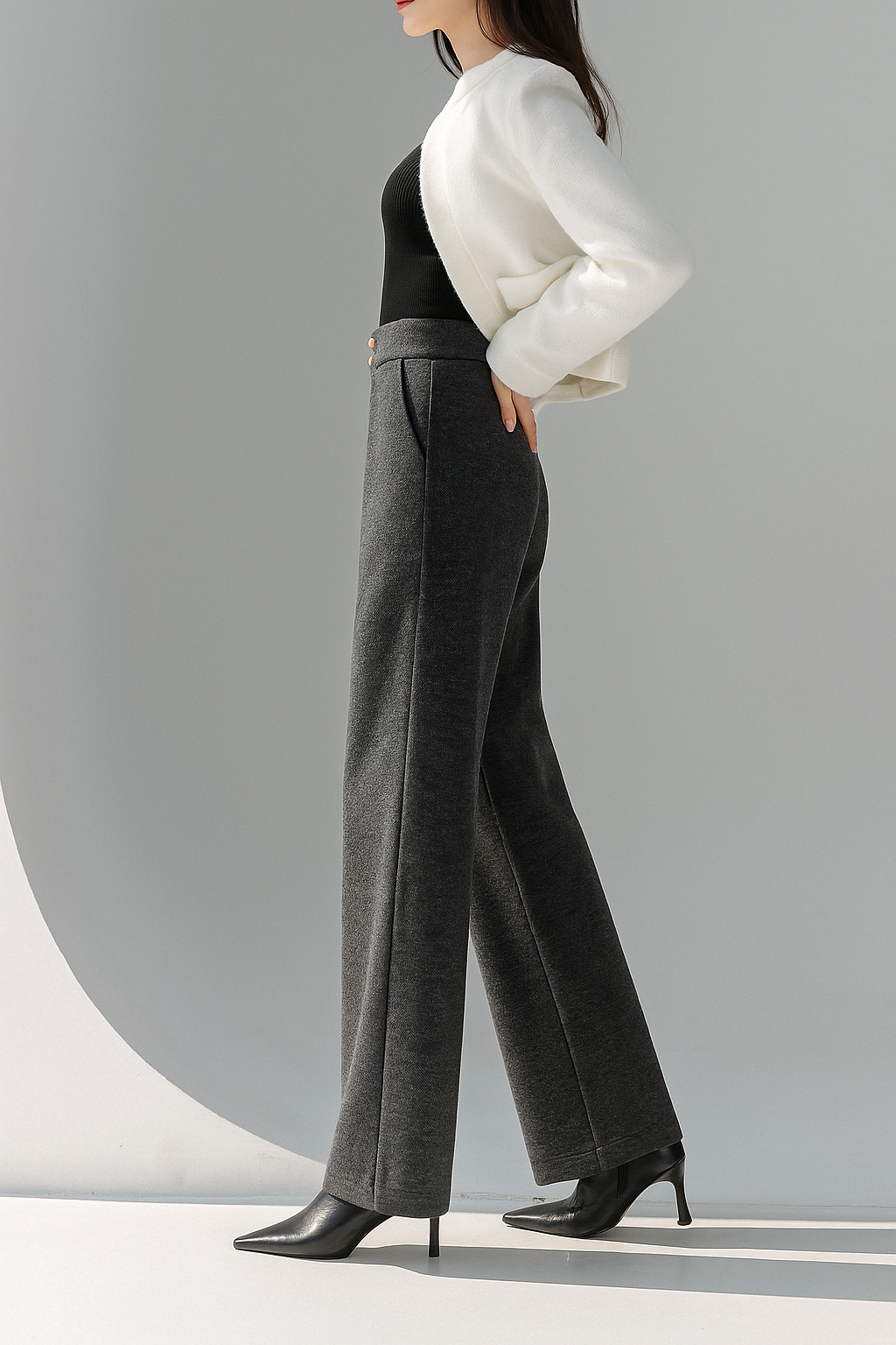 Harper Brooklyn| Wool Wide-Leg Trousers