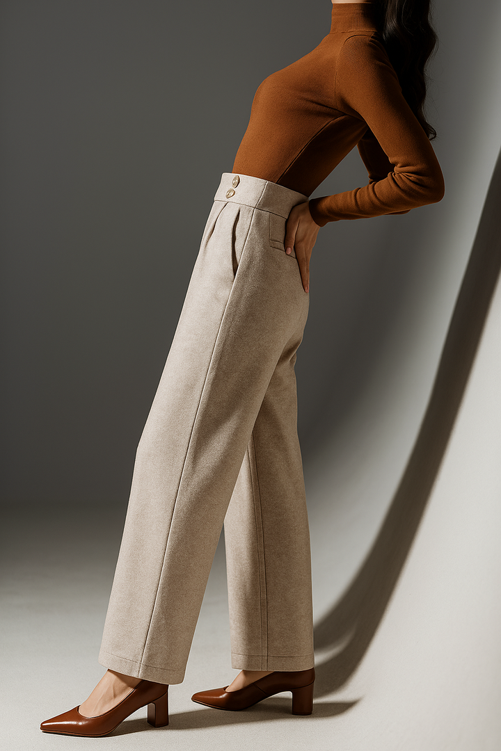 Harper Brooklyn| Wool Wide-Leg Trousers
