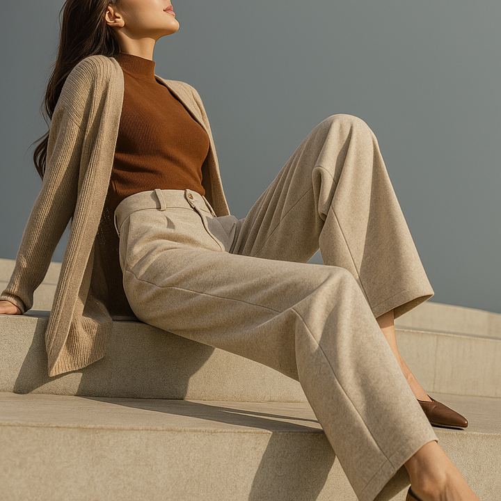 Harper Brooklyn| Wool Wide-Leg Trousers