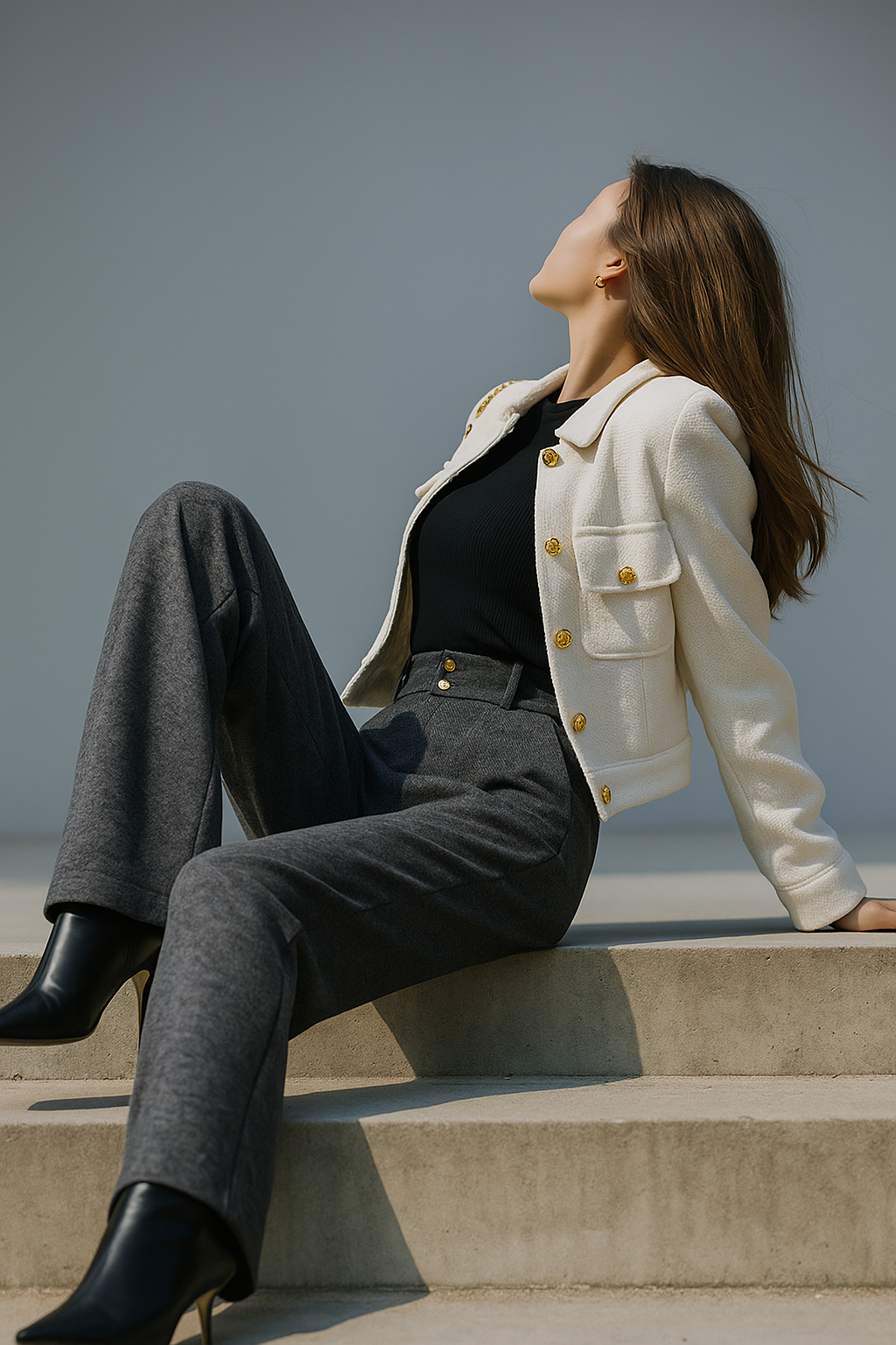 Harper Brooklyn| Wool Wide-Leg Trousers