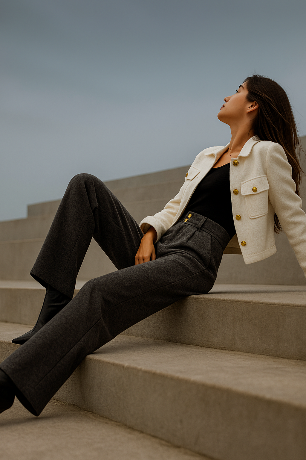 Harper Brooklyn| Wool Wide-Leg Trousers