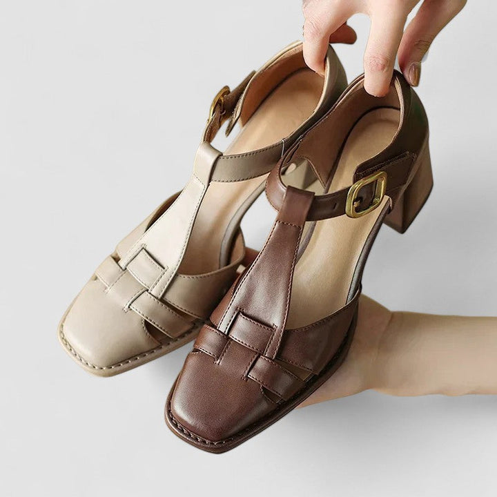 Harper Brooklyn | Orthopedic T-Strap Block Heels