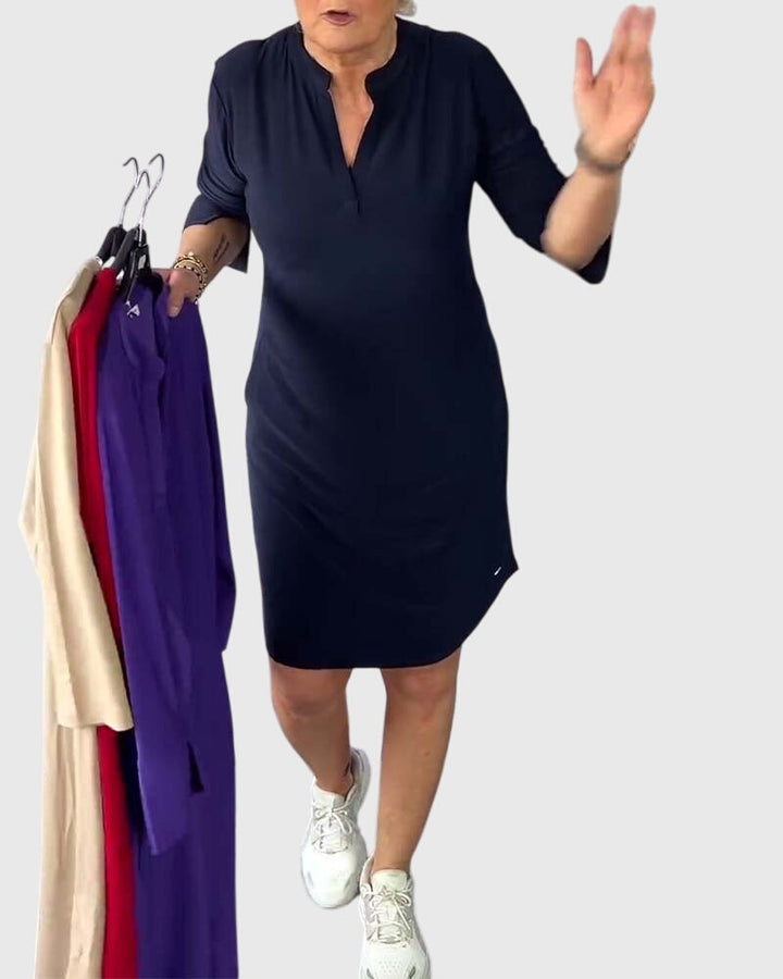 Harper Brooklyn | Solid V-Neck Dress