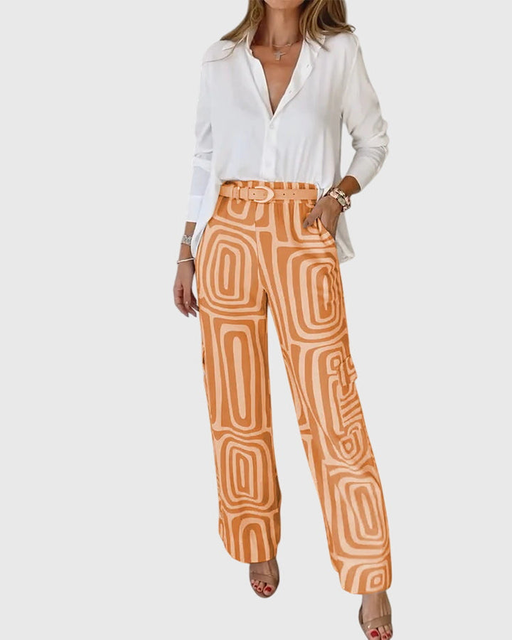 Harper Brooklyn | Pants with Blouse and Belt