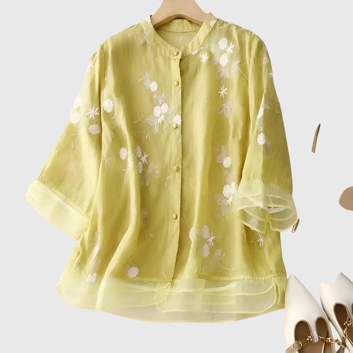Harper Brooklyn | Top with Embroidered Flowers