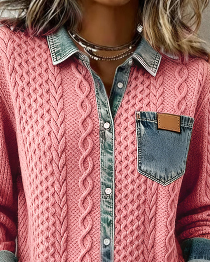Harper Brooklyn | Long-Sleeve Shirt in Denim Patchwork