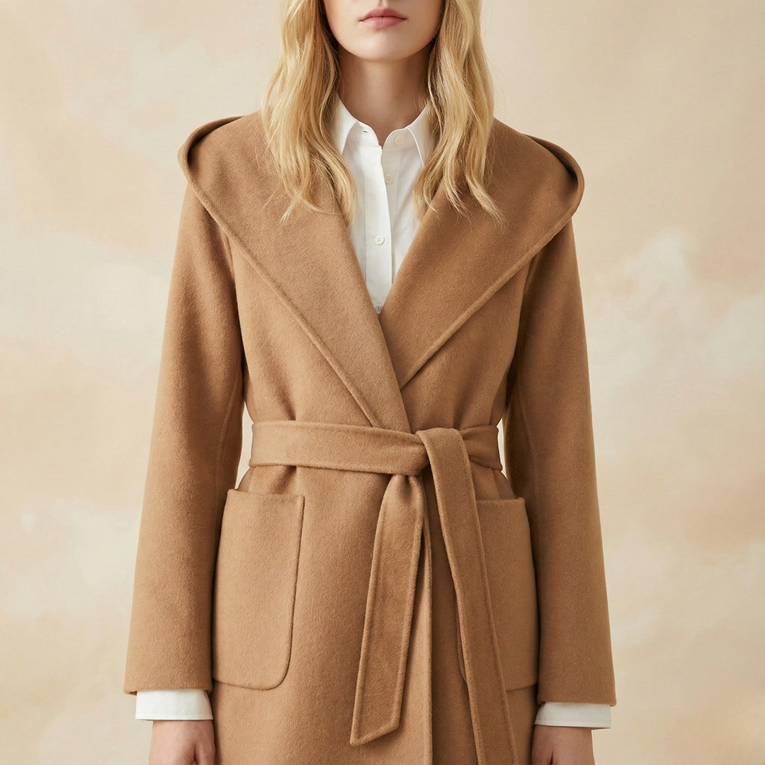 Harper Brooklyn | Long Pointed Coat in Camel Hair