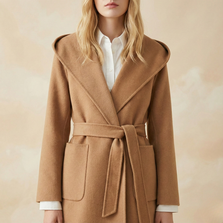 Harper Brooklyn | Long Pointed Coat in Camel Hair