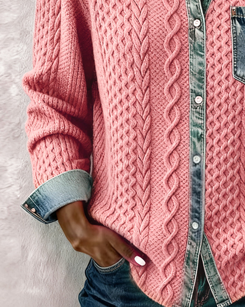 Harper Brooklyn | Long-Sleeve Shirt in Denim Patchwork