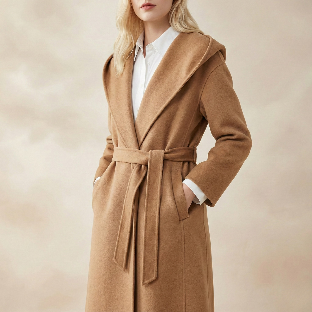 Harper Brooklyn | Long Pointed Coat in Camel Hair