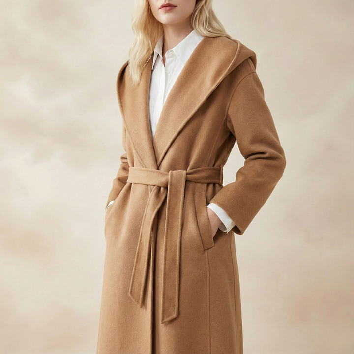 Harper Brooklyn | Long Pointed Coat in Camel Hair