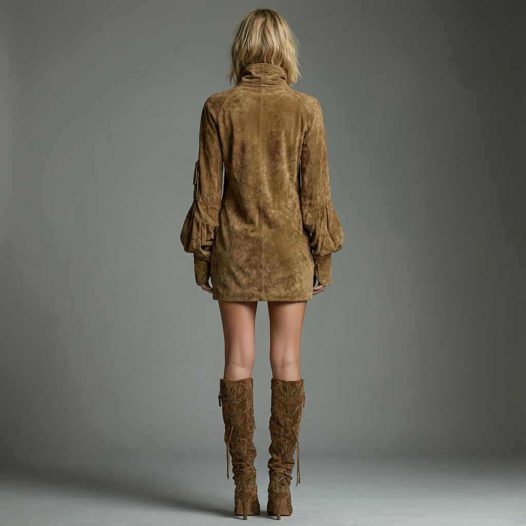 Harper Brooklyn| Turtleneck Mini Dress, Vintage Style