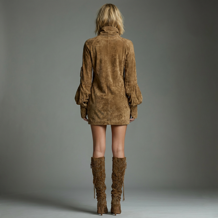 Harper Brooklyn| Turtleneck Mini Dress, Vintage Style
