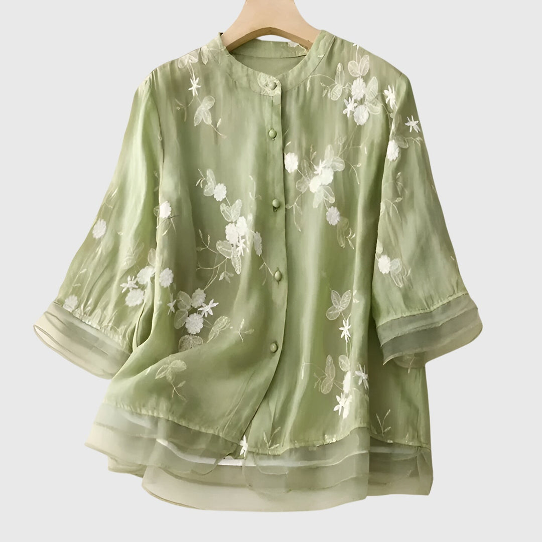 Harper Brooklyn | Top with Embroidered Flowers