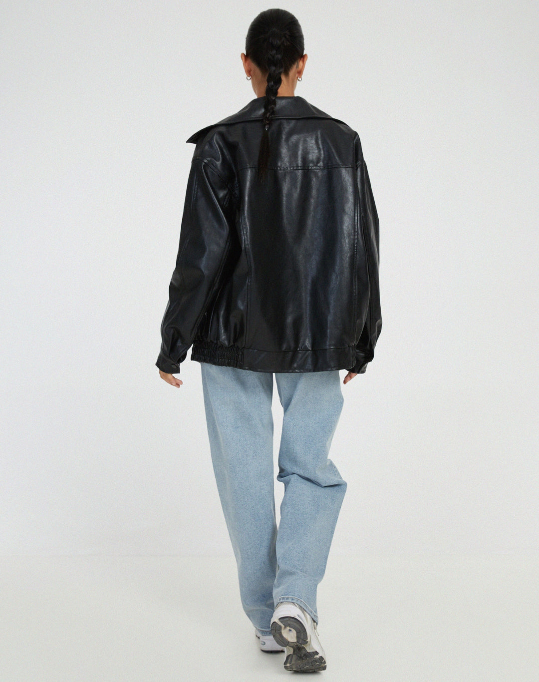 Harper Brooklyn | Women's Oversized Leather Bomber Jacket