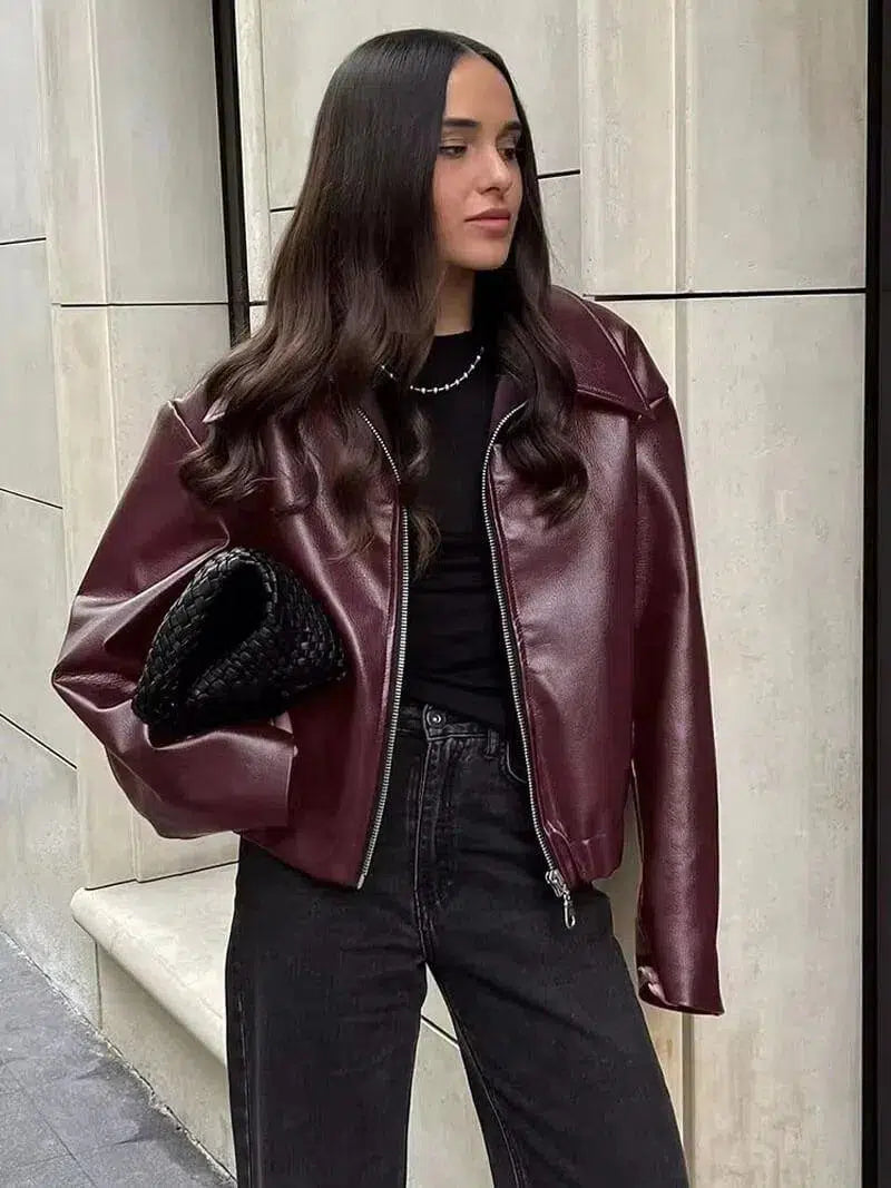 Harper Brooklyn | Oversized Fit Leather Jacket