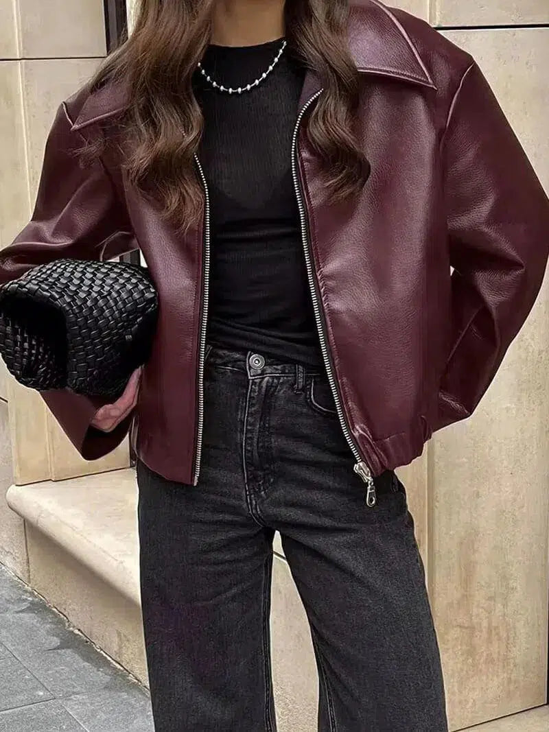 Harper Brooklyn | Oversized Fit Leather Jacket