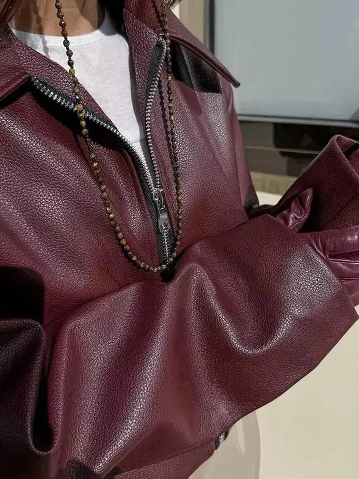 Harper Brooklyn | Oversized Fit Leather Jacket