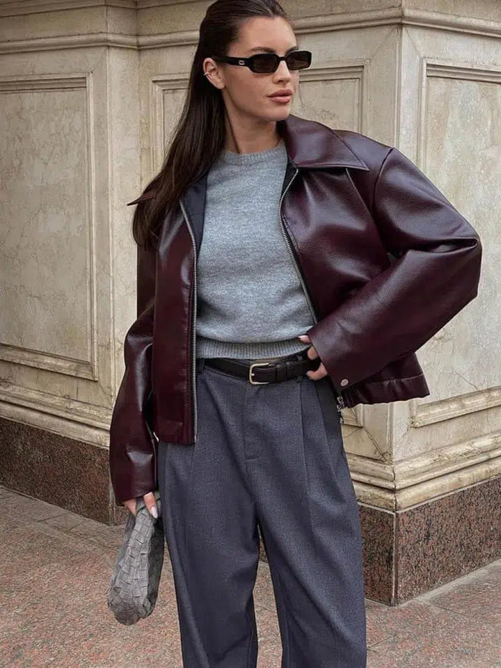 Harper Brooklyn | Oversized Fit Leather Jacket
