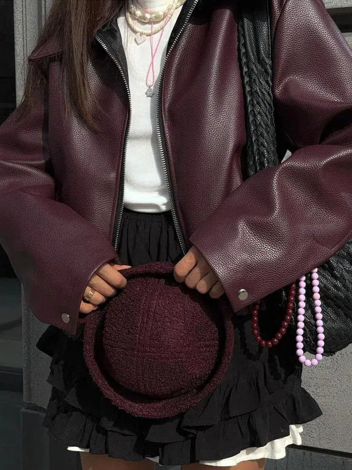 Harper Brooklyn | Oversized Fit Leather Jacket