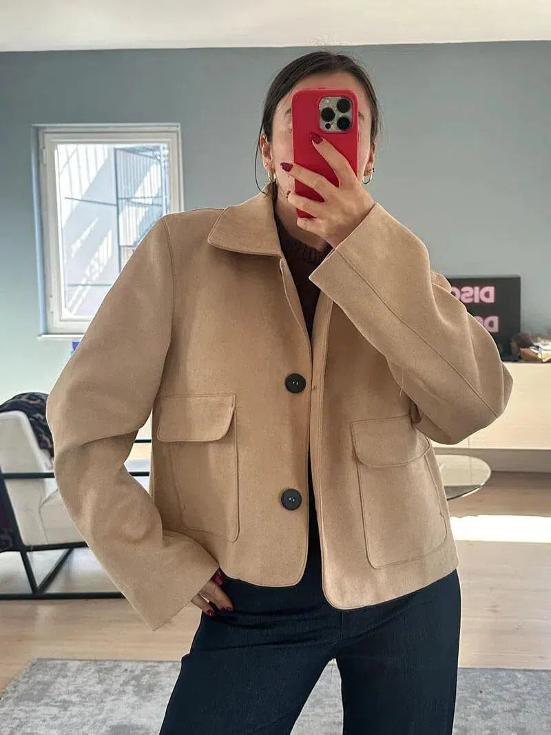 Harper Brooklyn | Cropped Faux Suede Jacket