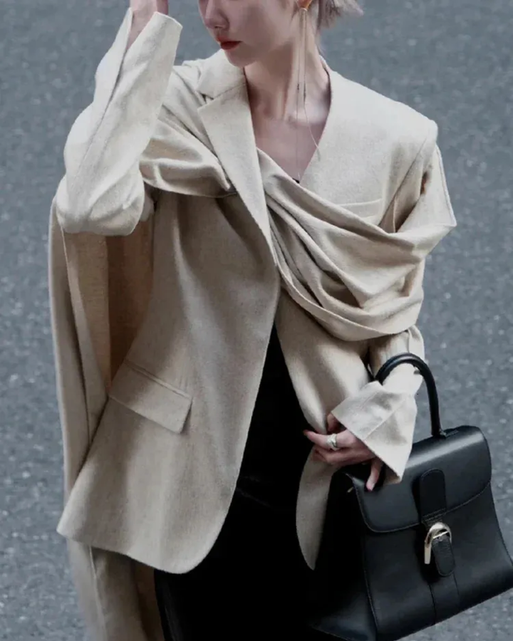 Harper Brooklyn | Asymmetrical Collar Scarf Blazer