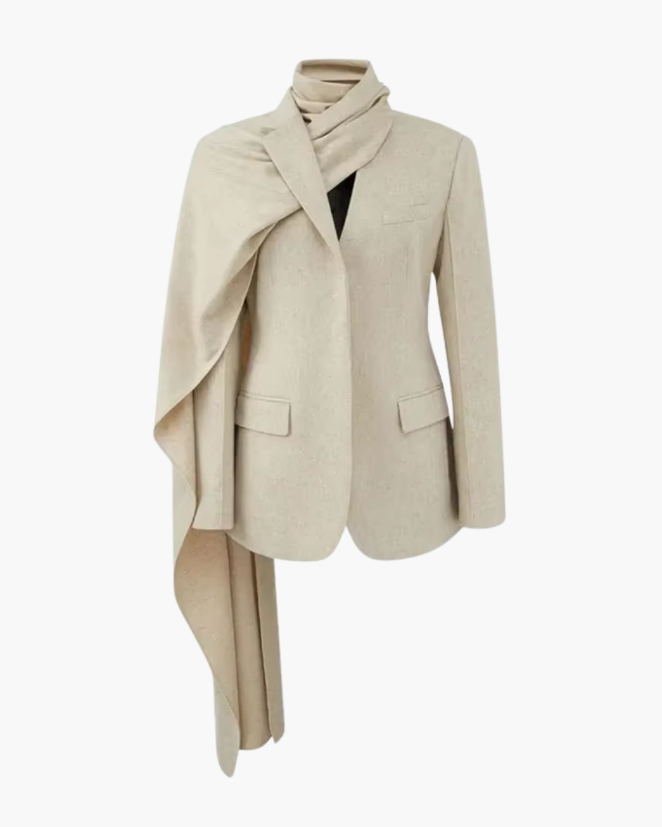 Harper Brooklyn | Asymmetrical Collar Scarf Blazer