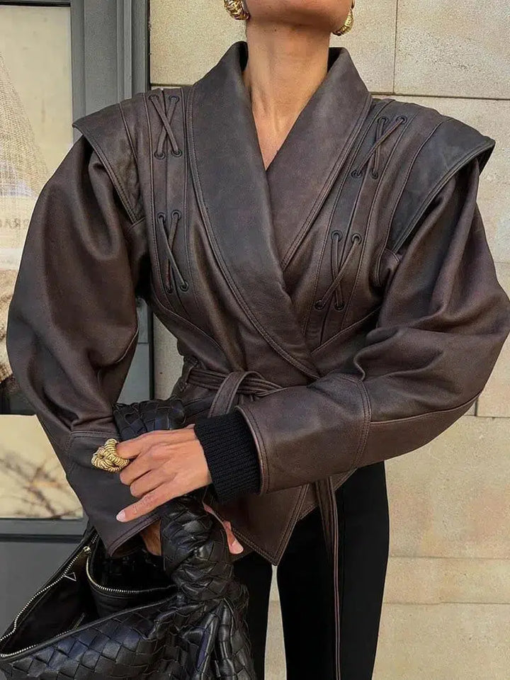 Harper Brooklyn | Leather Jacket in Western Style