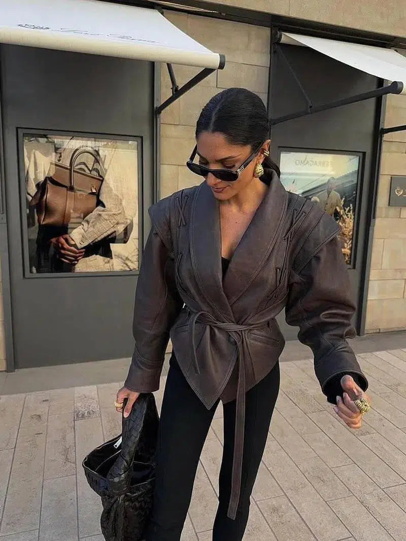 Harper Brooklyn | Leather Jacket in Western Style