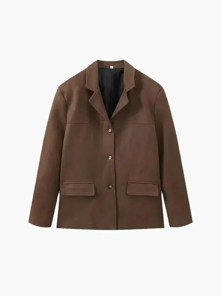 Harper Brooklyn | Structured Shoulders Suede Blazer