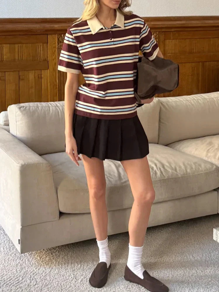 Harper Brooklyn | Stripe Polo Tee