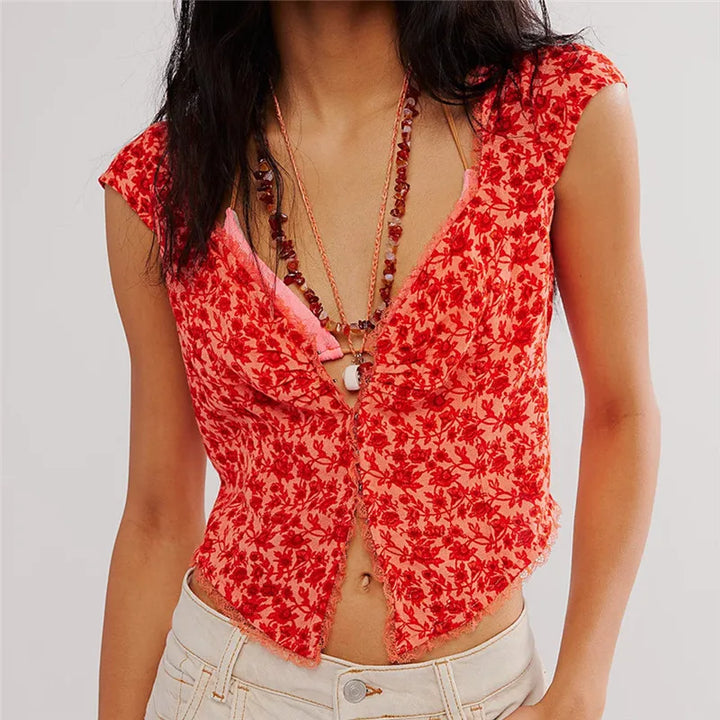 Harper Brooklyn | Crop Top - Floral, Ruched