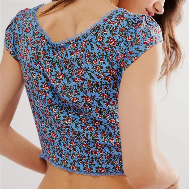 Harper Brooklyn | Crop Top - Floral, Ruched
