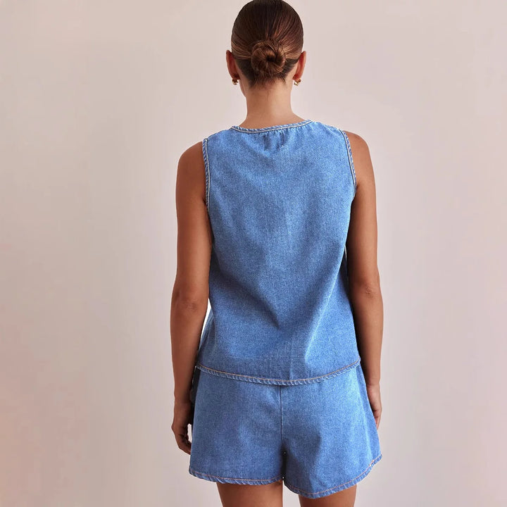 Harper Brooklyn | Denim Tie Set