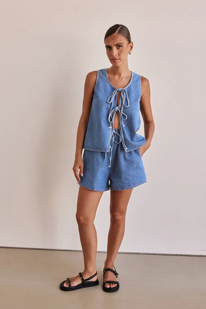 Harper Brooklyn | Denim Tie Set