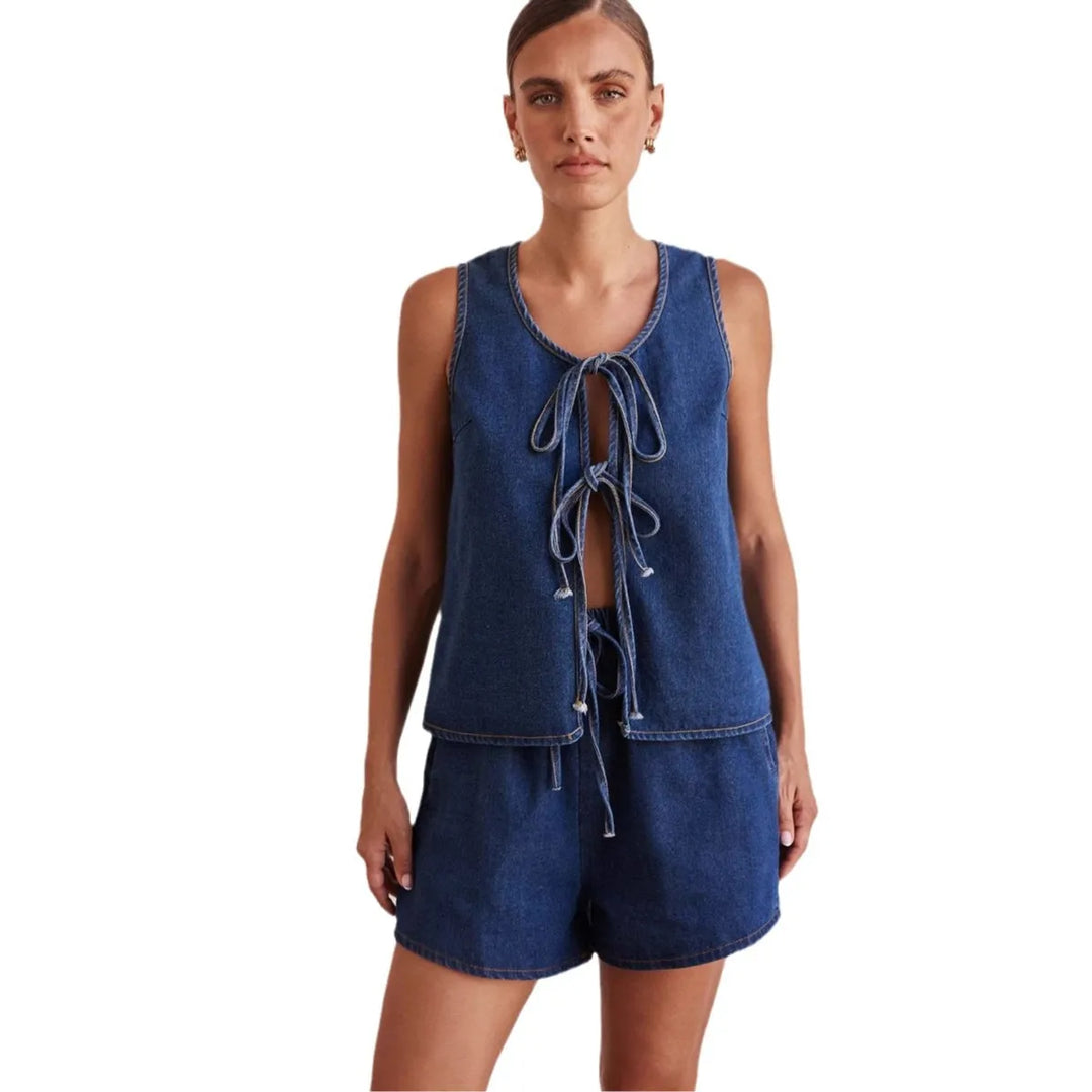 Harper Brooklyn | Denim Tie Set