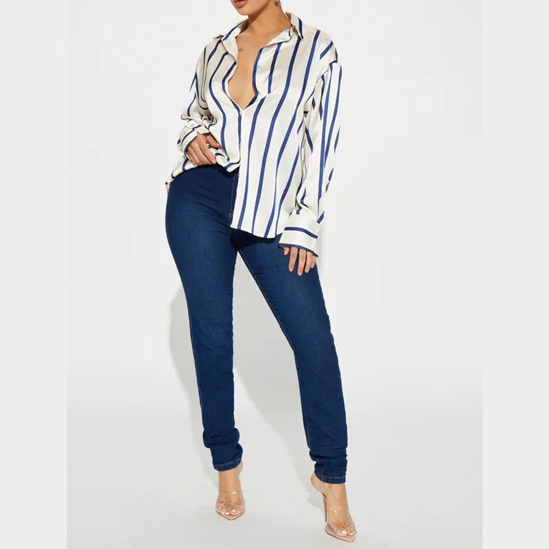 Harper Brooklyn | Satin Stripe Shirt